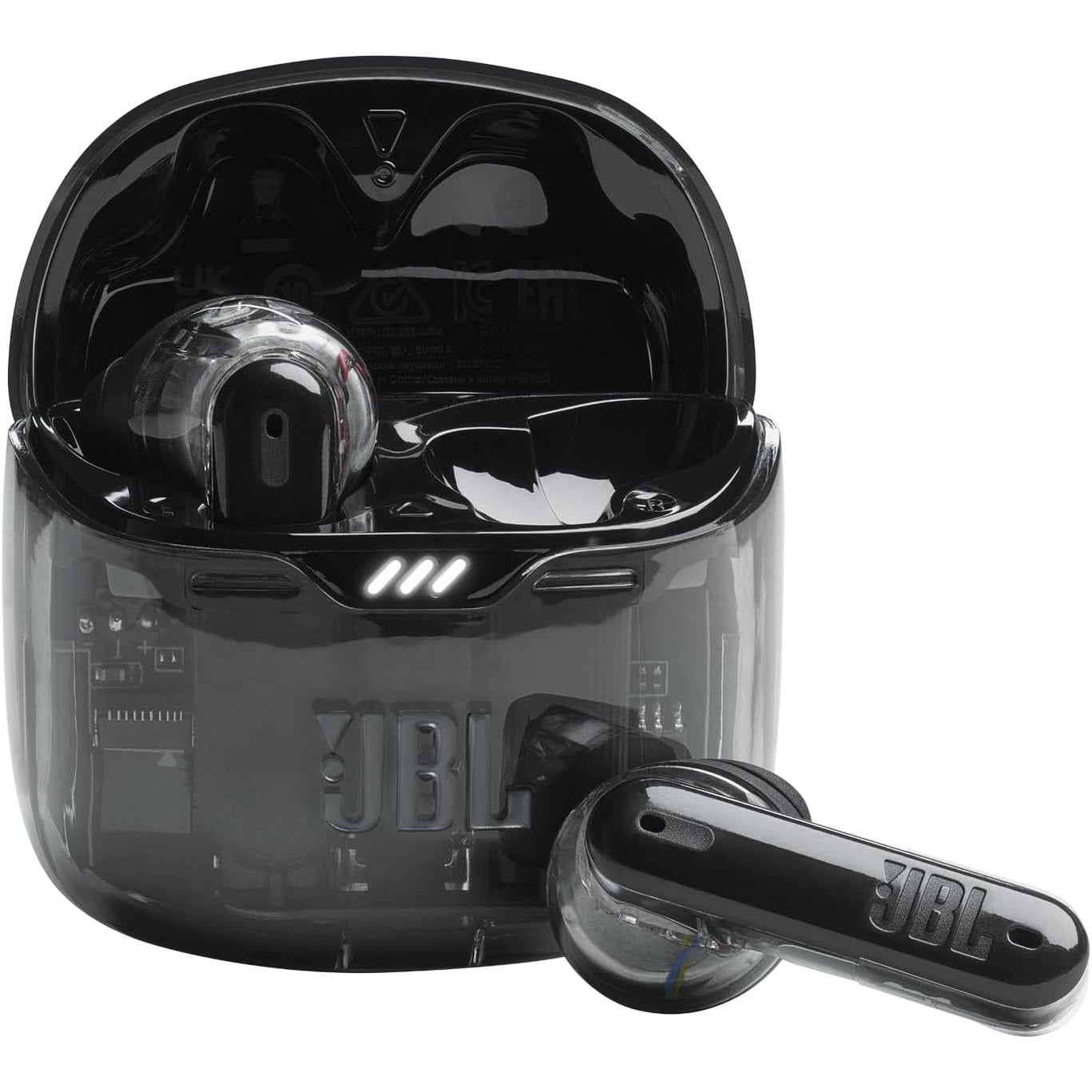 276149 - JBL Kufje Tune Flex Ghost, të papërshkueshme nga uji, anulim zhurmash, Bluetooth, deri në 32 orë jetëgjatësi baterie, ngjyra: të zeza (Black Ghost)