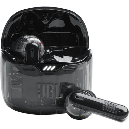 276149 - JBL Kufje Tune Flex Ghost, të papërshkueshme nga uji, anulim zhurmash, Bluetooth, deri në 32 orë jetëgjatësi baterie, ngjyra: të zeza (Black Ghost)