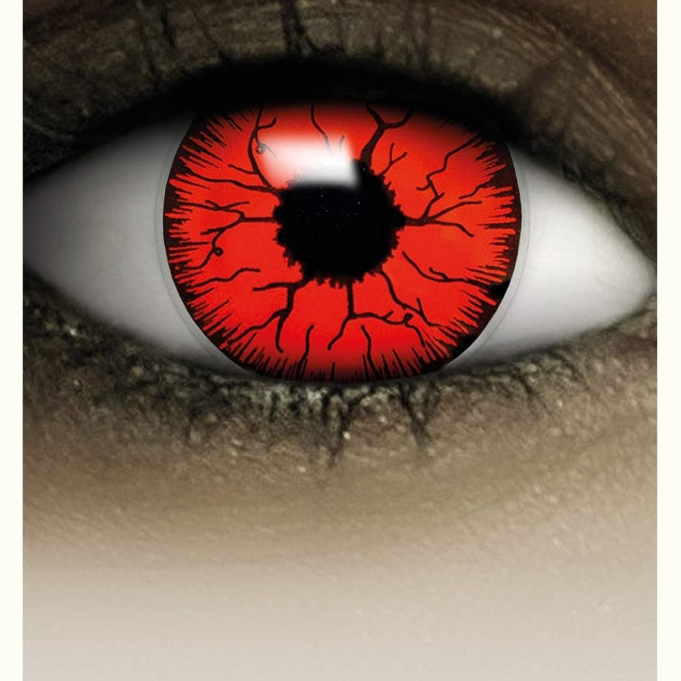 318725 - FXCONTACTS - Lente Kontakti me Ngjyrë Halloween Red DEVIL, 2 copë (1 palë), lente të buta ditore pa recetë