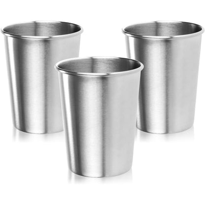 229976 - ROBIN GOODS® Gota për Pije 3x prej Çeliku Inoks 250 ml - Gota Kampingu të Bëra prej Çeliku Inoks 304 - Gota Udhëtimi të Forta dhe të Pathyeshme për Ambiente të Jashtme, Kamping dhe Përdorim të Përditshëm (250 ml)