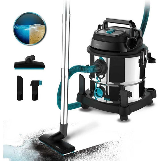 144457 - CECOTEC Fshesë me Korrent Conga Rockstar, 1400 W, Kapaciteti 20 L, Pastrim i Thatë dhe i Lagësht, Materiali prej Çeliku, Presion 22 kPa, Sistem Kullimi, Fshesë me Korrent dhe Fryrës, Kornizë Metalike, Rrota, Rrezja e Veprimit 5m