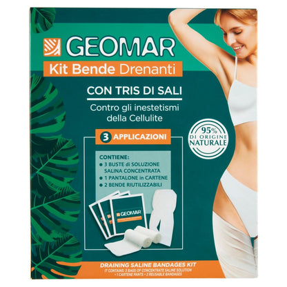 272109 - GEOMAR Kit Fashash të Thata, Kundër Njollave të Celulitit, 140 ml x 3 Aplikime, 95% Origjina Natyrale