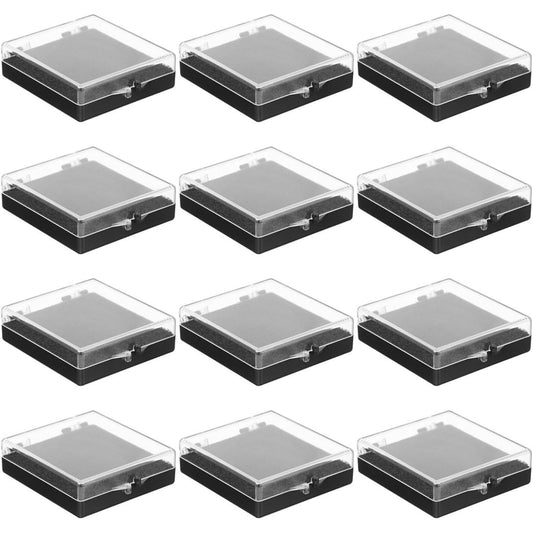 202773 - VALICLUD Kuti Mbrojtëse Transparente me 12 Pjesë (15x15x4.5cm), Rreshtues me Sfungjeri për Medalje Maratonash dhe Organizues për Kunja dhe Brosha