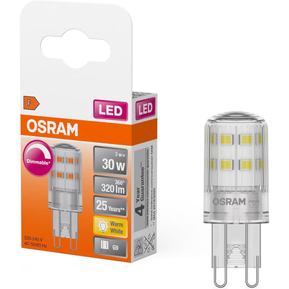 242547 - OSRAM Llambë LED me PIN, errësim, bazë G9, e bardhë e ngrohtë (2700K), 350 lumen, xham transparent, pako e vetme
