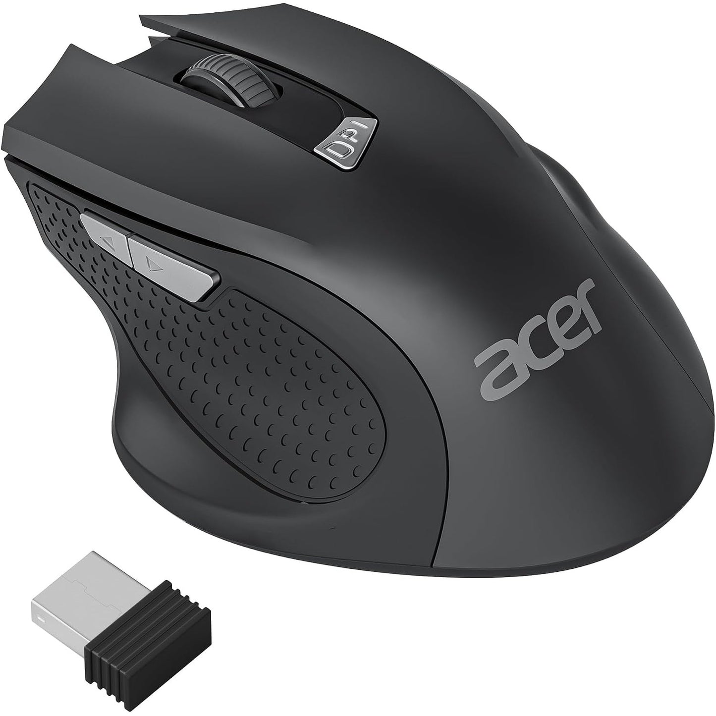 267192 - ACER Maus pa tel ergonomik, 2.4 GHz me marrës mini USB, maus optik USB, 6 butona të programueshëm, 1600 DPI, i pajtueshëm me PC/Mac/Laptop/Chromebook