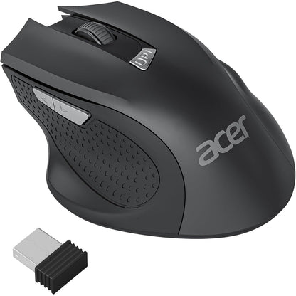 267192 - ACER Maus pa tel ergonomik, 2.4 GHz me marrës mini USB, maus optik USB, 6 butona të programueshëm, 1600 DPI, i pajtueshëm me PC/Mac/Laptop/Chromebook