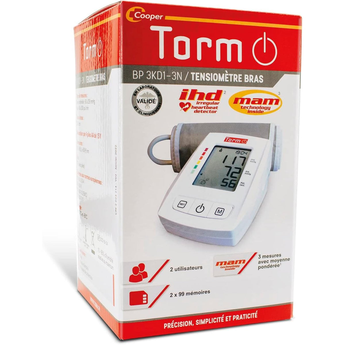 316070 - TORM Monitor Automatik i Tensionit të Gjakut (Manshetë e Rregullueshme, Teknologjia MAM, 1 Njësi)