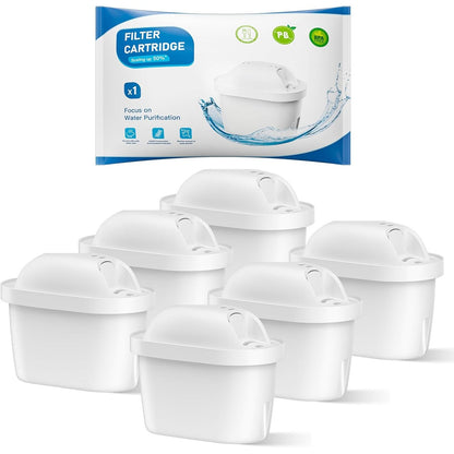 225311 - BREAUILL Fishekë filtri uji, zëvendësim për Brita Maxtra Pro All-in-1, Maxtra+ Plus, filtër uji i pajtueshëm me kazanin Brita Marella, zvogëlon papastërtitë dhe erën, merr ujë të pastër (6 copë)