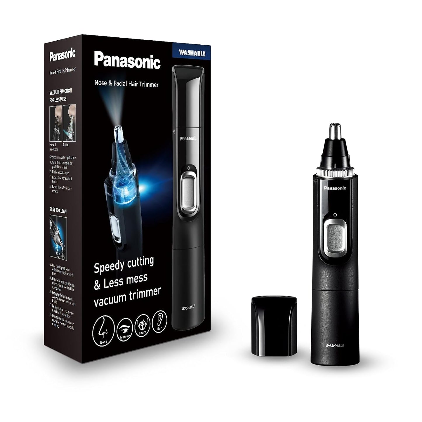316208 - PANASONIC Makinë prerëse qimesh për hundë ER-GN300-K503, makinë rroje elektrike, rezistente ndaj ujit, e zezë