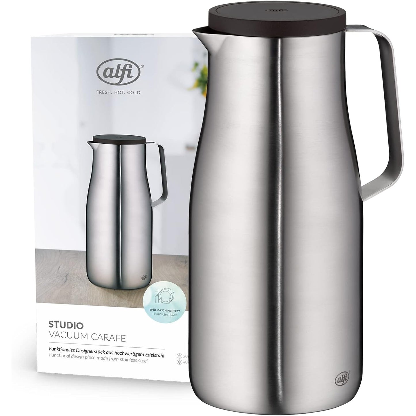 199235 - ALFI, STUDIO TT 1.5L, Enë e izoluar prej çeliku inox me dy shtresa, Mban pijet të ngrohta për 12 orë, të ftohta për 24 orë, kapak që hapet me rrotullim, hapje e madhe, i sigurt për lavastovilje, pa BPA