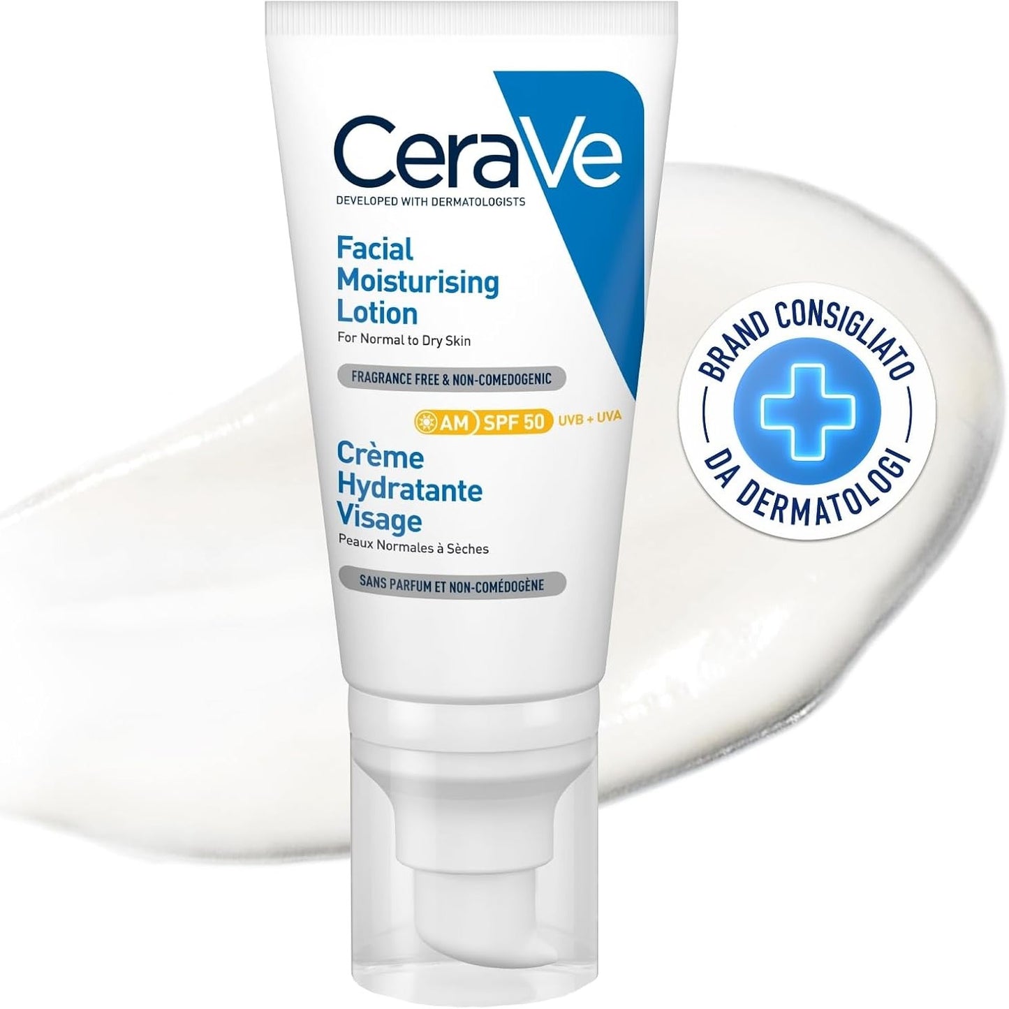 275661 - CERAVE Krem Hidratues për Fytyrë me SPF 50, 52 ml, Kujdes Ditor për Lëkurë Normale deri të Thatë