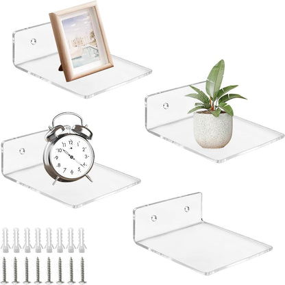 314500 - 4x Raft Muri Akrilik Transparent 10x10x3.5cm me Vida