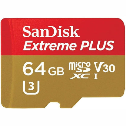 267039 - SANDISK Kartë memorieje Extreme Plus 64GB MicroSDXC + adaptor SD deri në 100MB/s, Klasa 10, U3, V30, A1 (e rinovuar)