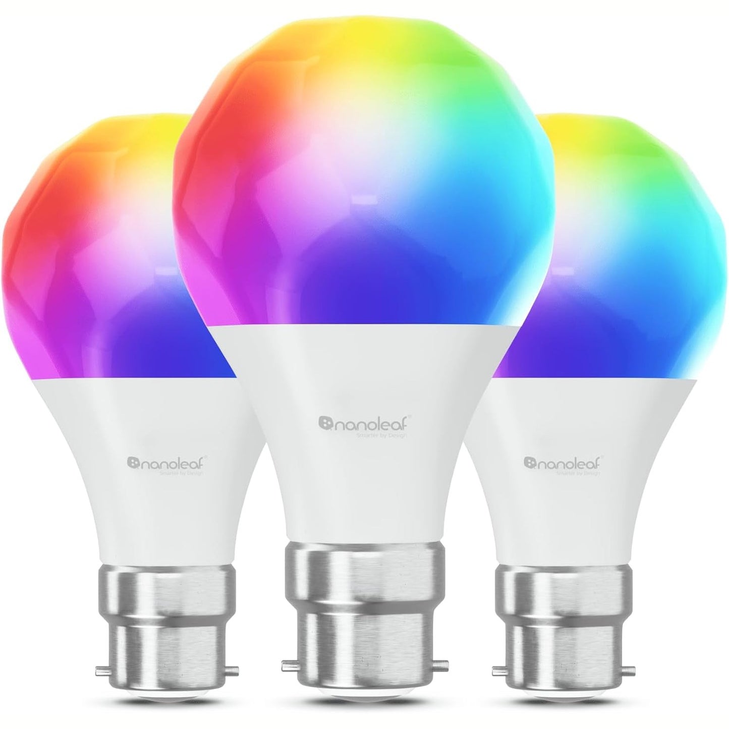 260364 - NANOLEAF Matter Essentials, 3 llamba LED inteligjente RGBW B22, llamba LED Bluetooth me 16 milionë ngjyra, Sinkronizim ekrani, Funksionon me Google Home dhe Apple