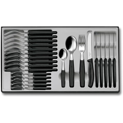 153079 - VICTORINOX Classic - Takëm Profesional në Set prej 12 Copësh, me Dhëmbëzim Shumëfishtë, Formë Vale, 11cm, nga Çeliku Inoksidable, Ngjyra e Zezë