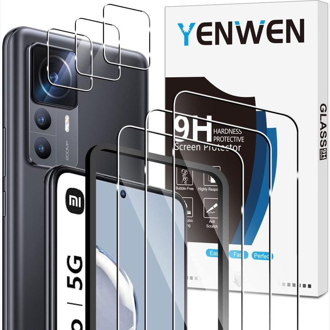 310574 - YENWEN Mbrojtës ekrani për Xiaomi Mi 12T Pro 5G / Mi 12T 5G, pako me 3 xham të temperuar, fortësi 9H, anti-gërvishtje, film ekrani HD i qartë