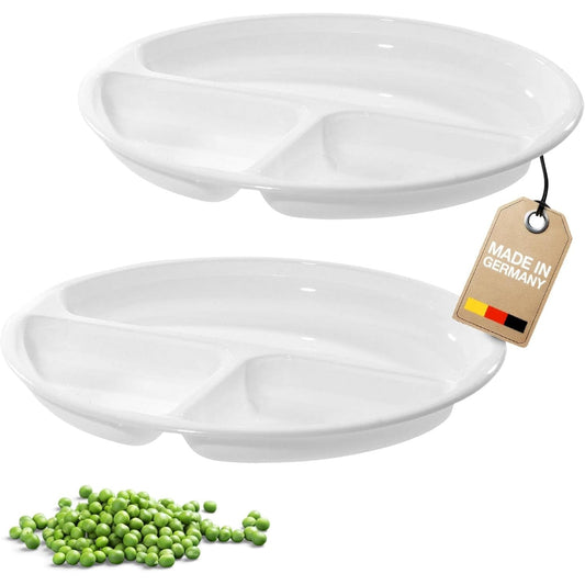 137999 - WESTMARK Set prej 2 Pjatash për Mikrovalë me 3 Ndarje, Diametri 25cm, Materiali: Plastika, Ngjyra: e Bardhë, Modeli: 224022E3