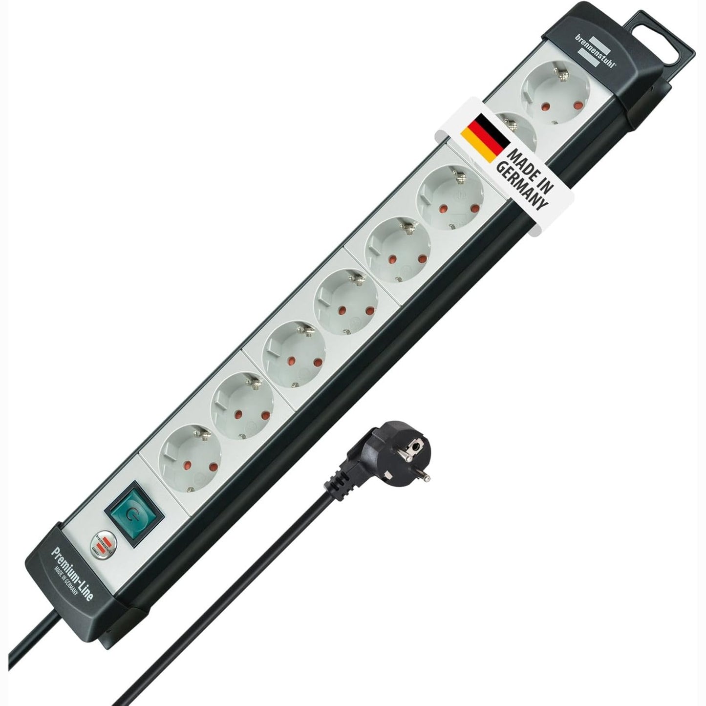 252491 - Brennenstuhl Premium-Line Shirit elektrik me 8 drejtime, kabllo 5 m, e zezë/gri