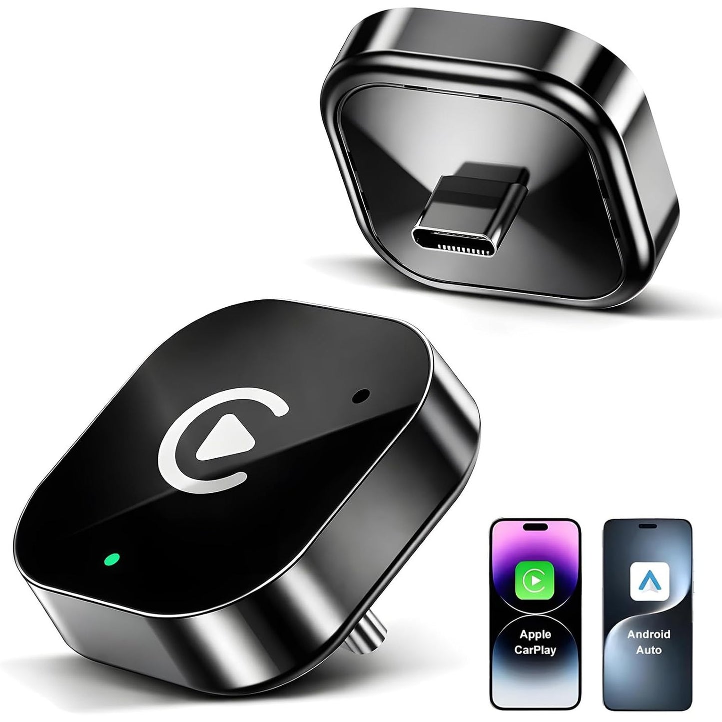 268426 - AOTULINK 2026 Përshtatës i Përmirësuar 2-në-1 për CarPlay pa Tel dhe Android Auto, Tipi-C, Plug & Play, Kompatibil me iPhone dhe Smartphone Android