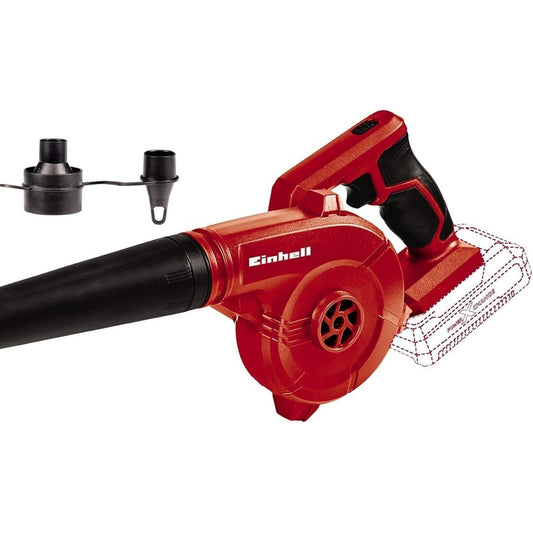 164527 - EINHELL Fryrëse Gjethësh Pa Tel TE-CB 18/180 Li-Solo Power X-Change, me 2 Shpejtësi (130km/orë, 180km/orë), me Adaptorë (Pa Bateri dhe Karikues)