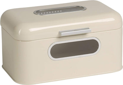 256165 - ECHTWERK - Kuti buke metalike retro me dritare, kuti buke që kursen hapësirë, me kapak, krem