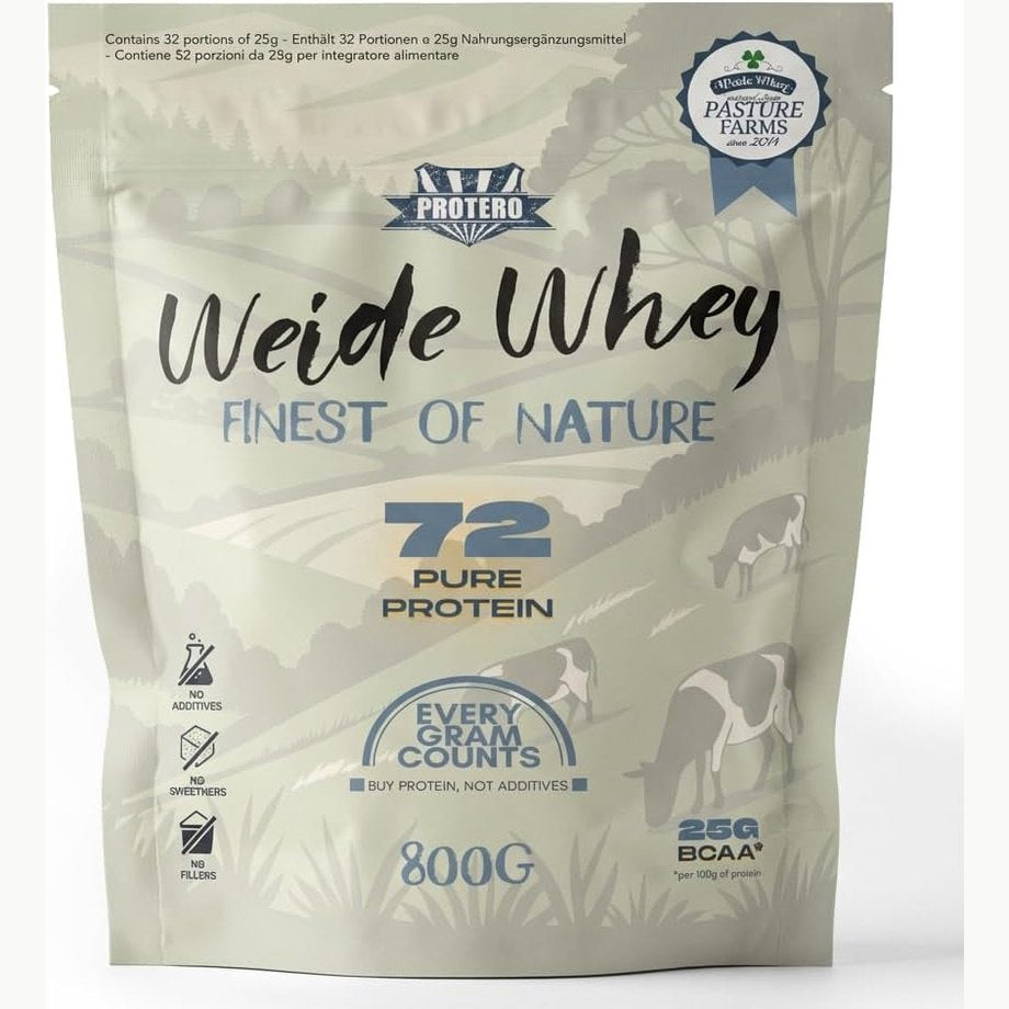305987 - PROTERO Pasture Whey 72, Proteinë e pastër e hirrës 1 kg, Pa aditivë, Ideale për përzierje dhe pjekje