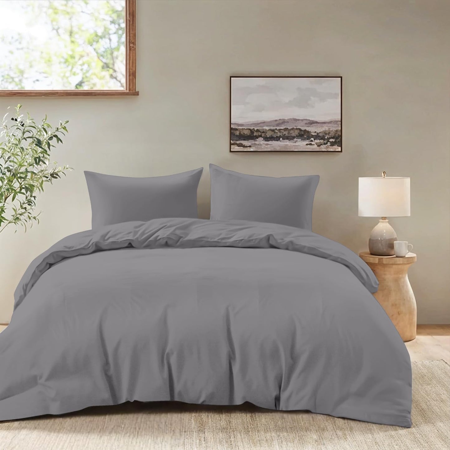 213846 - DREAMZIE Mbulesë Jorgani 240 x 260 me 2 Mbulesa Jastëku 65x65, Set 3 copë, Mikrofibër Bezhë