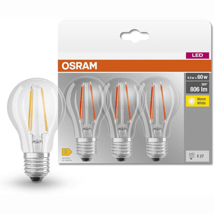 216654 - OSRAM Llampat LED me bazë klasike E27, zëvendëson 60 vat, 3 copë