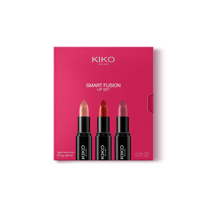 321717 - KIKO MILANO Smart Fusion Lip Set 02, Set buzësh me 3 buzëkuq me përfundim të shndritshëm