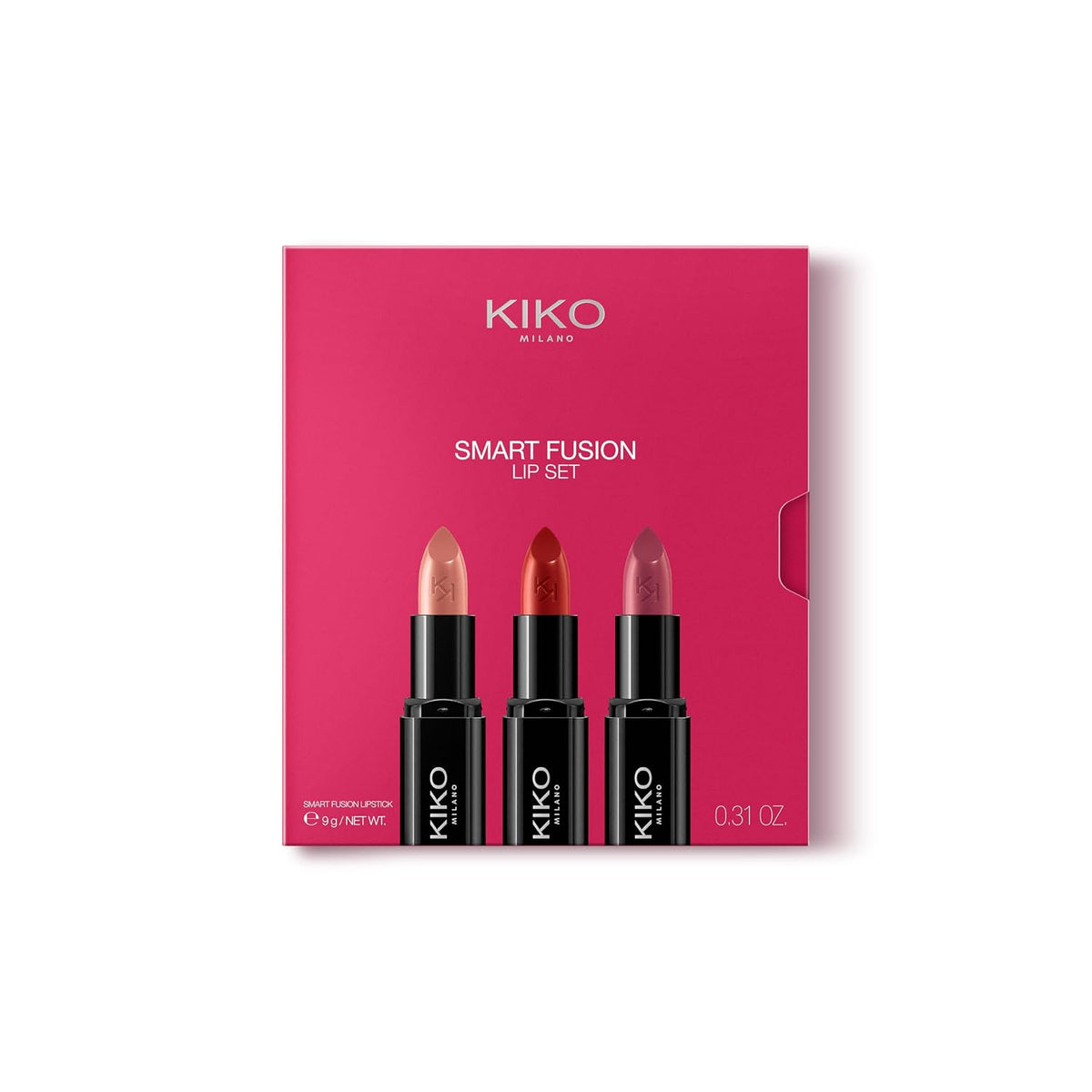 302176 - KIKO MILANO Smart Fusion Lip Set 02 - Set buzësh me 3 buzëkuq me një përfundim të shndritshëm