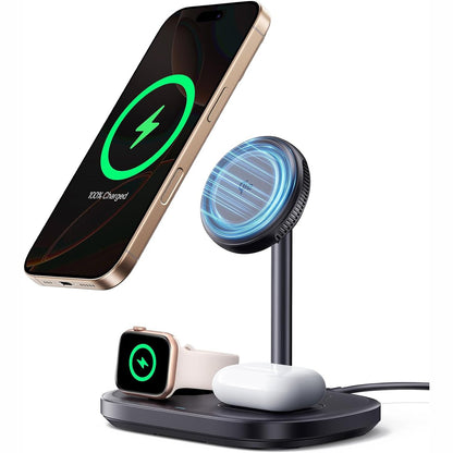276194 - BASEUS - Karikues pa tel EnerFill 3-në-1 me ftohje TEC - 22.5W - Induktiv për Apple Watch dhe iPhone 16 15 14 13 12 Pro Max - Karikues të shpejtë 45W