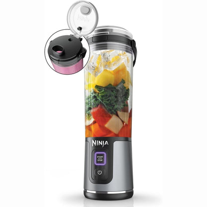 288294 - NINJA Blender dhe Përgatitës Smoothie-sh Portativ Blast, Filxhan 530ml, i Fuqishëm, Pa Kabllo dhe i Rikarikueshëm, Thërrmon Akullin dhe Frutat e Ngrira, i Zi, BC151EUBK