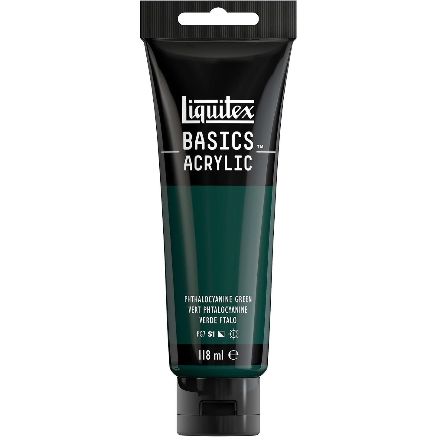 274593 - LIQUITEX 8870026 Basics Bojë akrilike, 118 ml, Pigmente artistike monopigmentuese, Rezistente ndaj dritës, Viskozitet mesatar, Cilësi arkivore, Përfundim sateni, Jeshile Ftalocianine