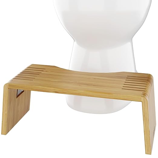 141732 - Squatty Potty Oslo – Tabure bambuje i palosshëm 7”, i përshtatshëm për fëmijë dhe të rritur. Portativ, kursen hapësirë dhe ofron rehati më të madhe në banjo.