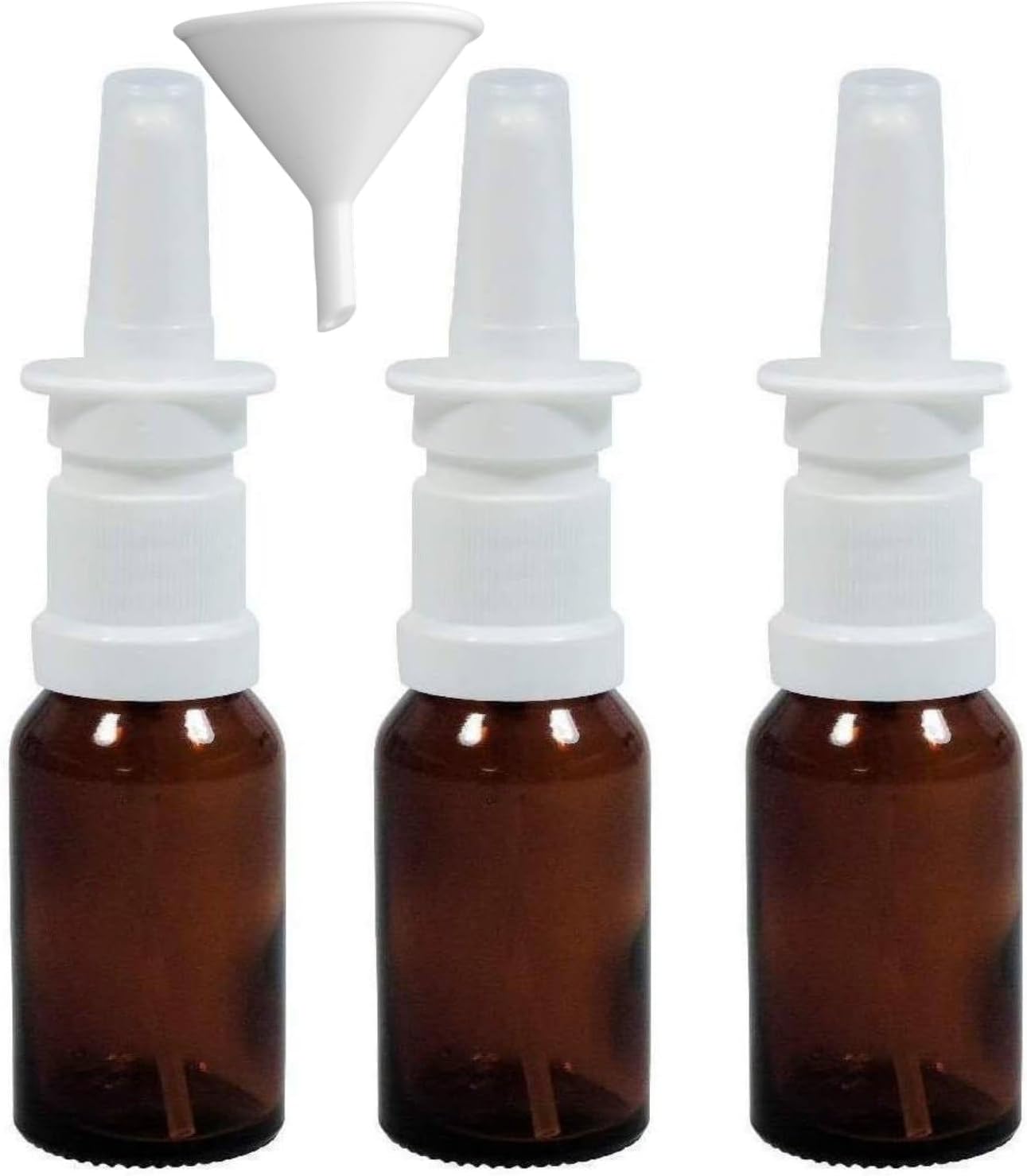 262562 - MIKKEN Shishe spreji 3 x 15ml, Atomizues spreji nazal i bërë nga qelqi i verdhë me gyp