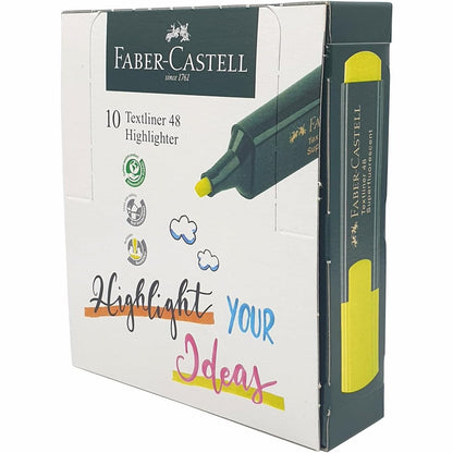 274515 - FABER-CASTELL Kuti me 10 shënjues fluoreshentë Textliner 46, të verdhë