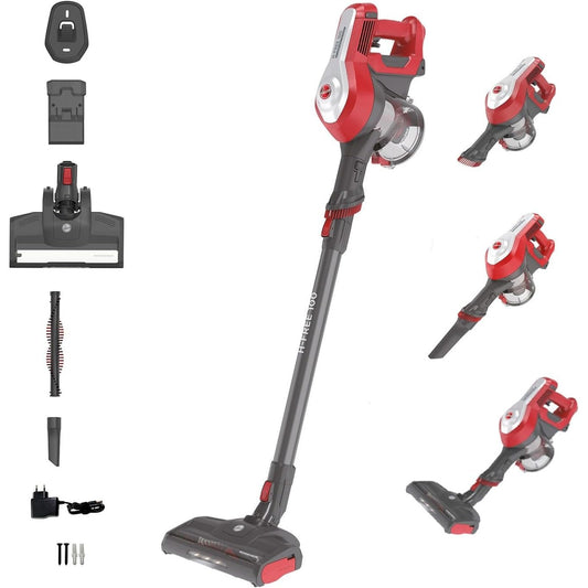 191066 - HOOVER Fshesë me Korrent H-Free 100 Home, Pa Tel, Kohëzgjatje Baterie deri në 40 Minuta, me Dritë LED, Enë Pluhuri XL, Funksion Parkimi, Mjet Çarje dhe Furçë për Heqjen e Pluhurit