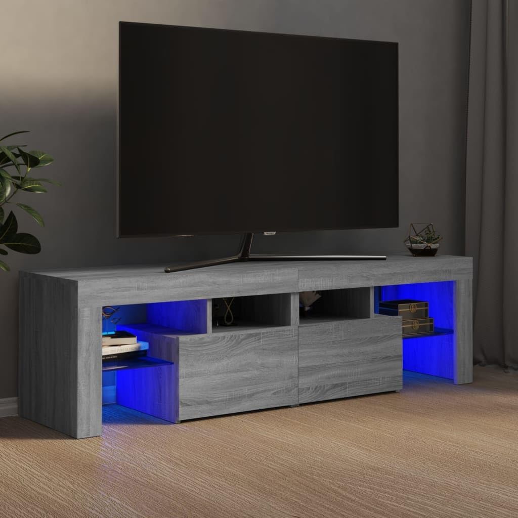 265447 - vidaXL Dollap TV me Drita LED Ngjyrë Sonoma Gri 140x36.5x40 cm