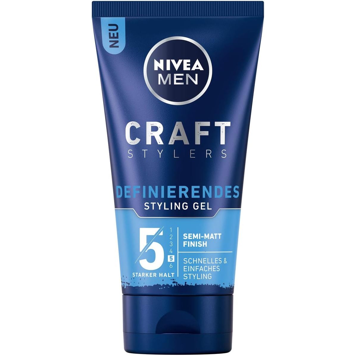 307000 - NIVEA MEN Xhel flokësh, 150 ml, përfundim gjysmë-mat, stilim i lehtë me fiksim të fortë, me Vitaminë E