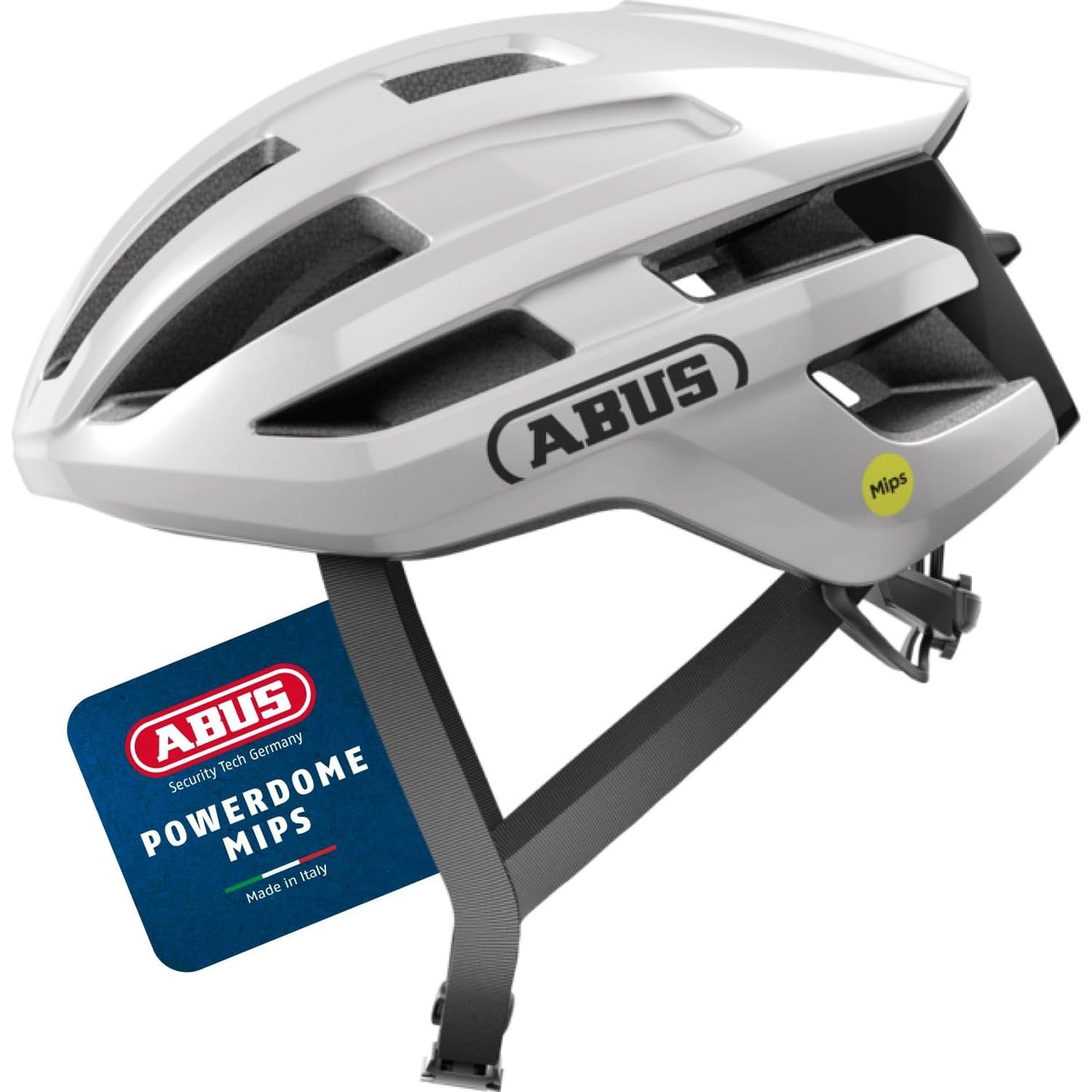 292166 - ABUS Helmetë PowerDome MIPS, për biçikletë rrugore, sistem ventilimi inteligjent, mbrojtje nga ndikimi, E bardhë me shkëlqim, Madhësia L 56-62cm