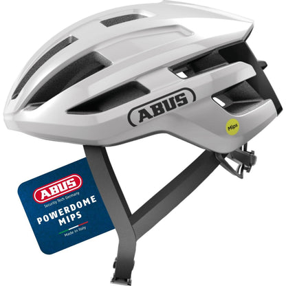 292166 - ABUS Helmetë PowerDome MIPS, për biçikletë rrugore, sistem ventilimi inteligjent, mbrojtje nga ndikimi, E bardhë me shkëlqim, Madhësia L 56-62cm