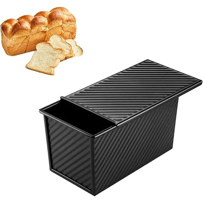 220247 - TAVË PJEKJE Tavë pjekjeje për bukë me kapak, çelik karboni, për bukë, ëmbëlsira dhe pasta, e zezë