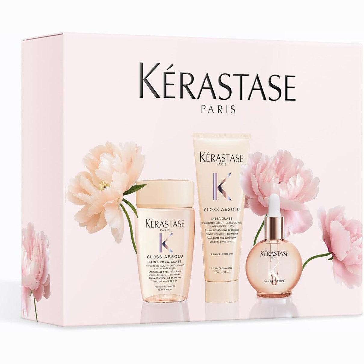 271186 - KÉRASTASE Gloss Absolu Spring Set – Set dhuratë për flokë të gjatë dhe të ndjeshëm ndaj kaçurrelave