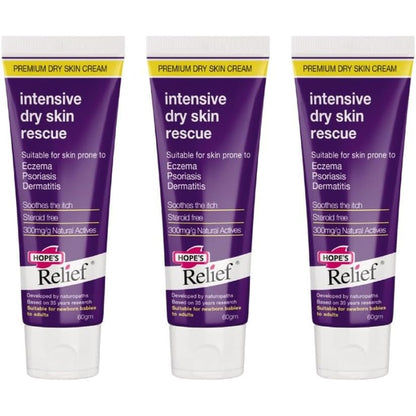 297939 - HOPE'S RELIEF Krem natyral intensiv për lëkurë të thatë, pako me vlerë për fytyrën, duart, trupin, hidratues, ekzemë, psoriazë dhe dermatit