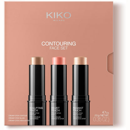 316701 - KIKO Milano Set për Konturimin e Fytyrës 01, Set për Grim me 3 Shkopinj: Skuqës, Ndriçues dhe Konturues