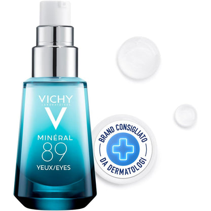 271475 - VICHY Mineral 89, Kujdes për sytë, 15 ml, Forcon dhe riparon, I pasuruar me acid hialuronik dhe kafeinë, Për të gjitha llojet e lëkurës