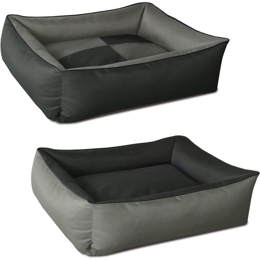 183094 - BEDDOG MAX QUATTRO Shportë 2-në-1 për Qen, Antracit/Gri, Madhësia XXXL rreth 150x110 cm, Shtrat dhe Jastëk Qensh