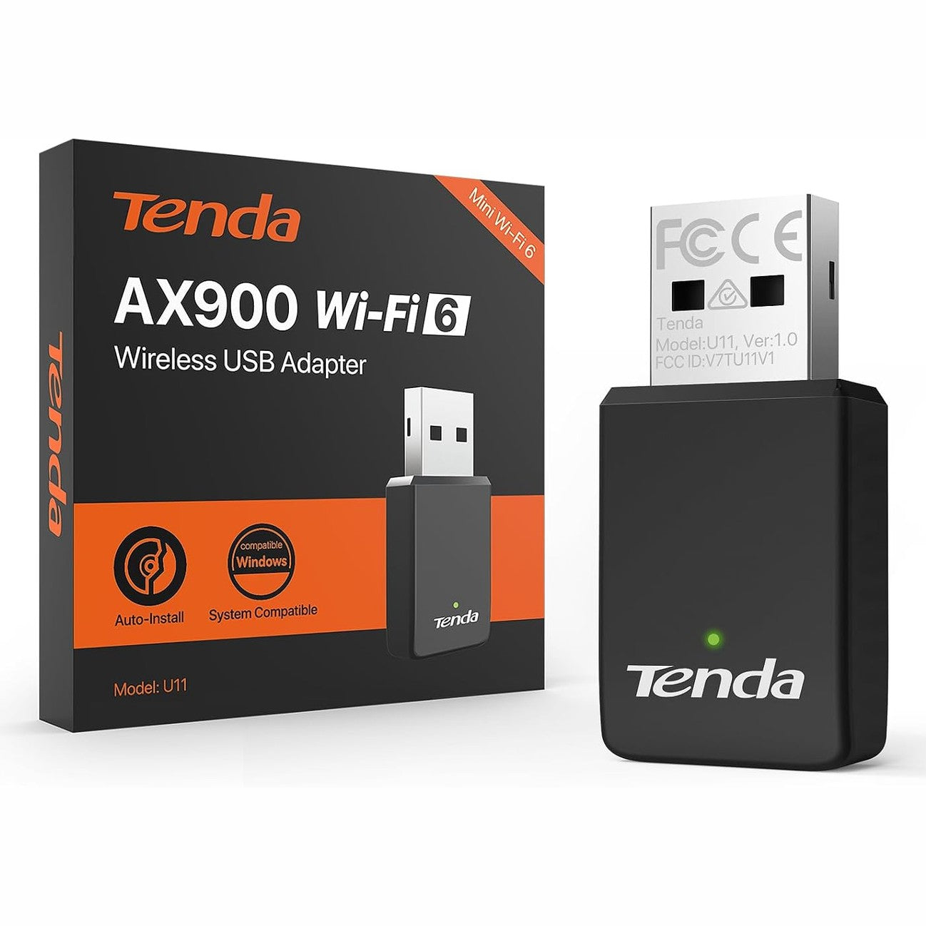 320487 - TENDA Çelës WiFi AX900, Adaptor USB WiFi për PC, Dongle WiFi, Dual Band 5G/2.4G, Soft-AP, MU-MIMO, Pajtueshëm me Windows 7/10/11, Model U11