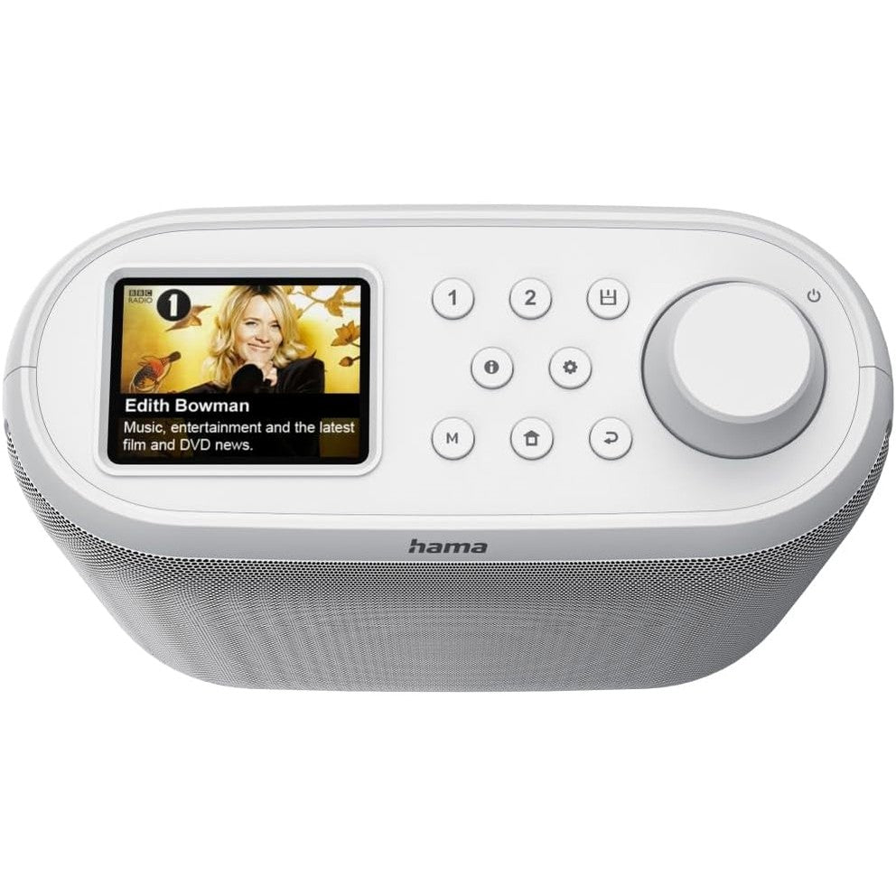267672 - HAMA Radio dixhitale DIR400 DAB+, Bluetooth RX, FM, montim nën dollap ose vertikal, ekran TFT 2.4”, Wi-Fi 2.4/5 GHz, alarme të dyfishta, e bardhë
