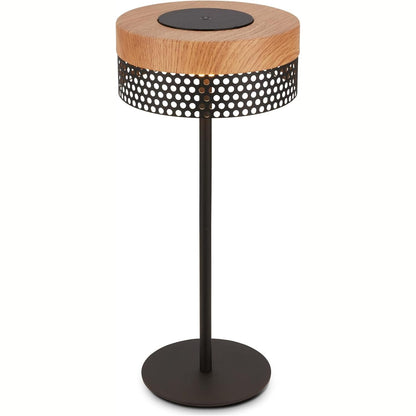 217541 - BRILONER Llambë Tavoline LED Pa Tel IP44, e Errësueshme, Bateri e Zëvendësueshme, 16x35 cm, Dru i Zi